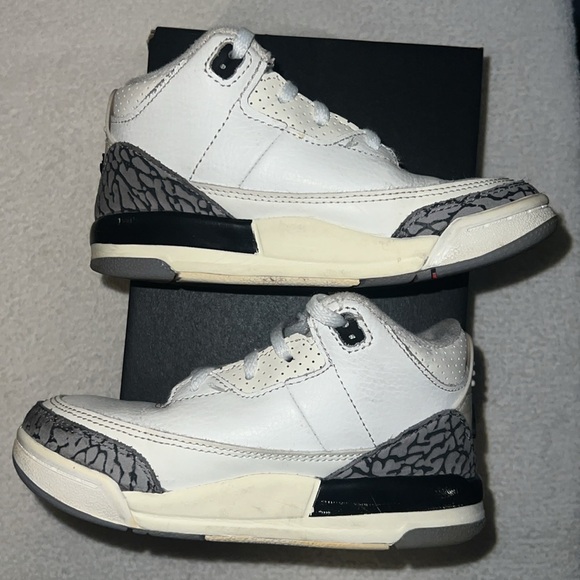 TD Jordan 3 Retro White/Cement Size 10c - Picture 2 of 7